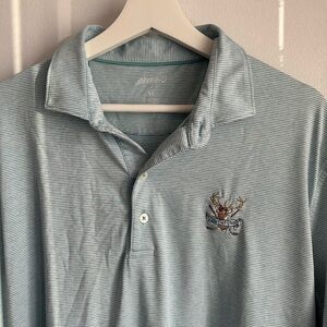 Johnnie-O Men’s Striped Golf Polo with The Golf Club logo